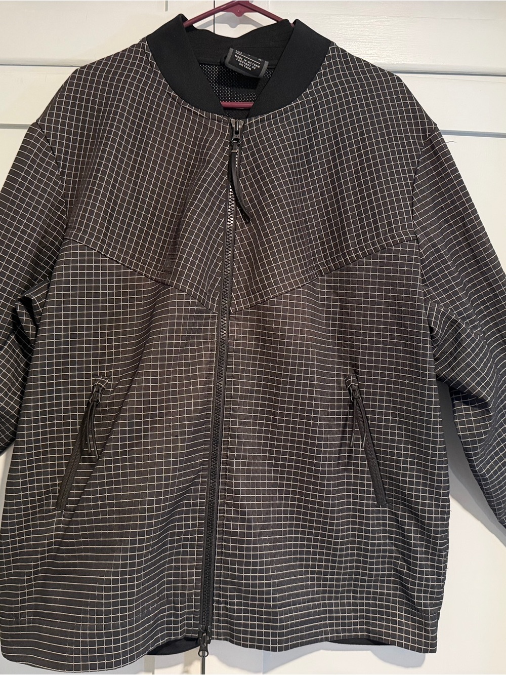 Nike Black Grid Zip Bomber Jacket, Size XL
